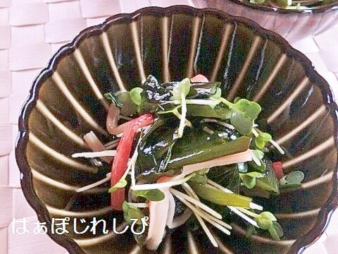 かいわれ大根とワカメの酢の物✿